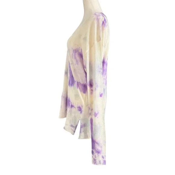 The Elder Statesman Cashmere Tie Dye Long Fit Sweater Top